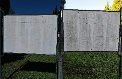 Cartello ILLEGibILE Nel cimitero di San Lazzaro